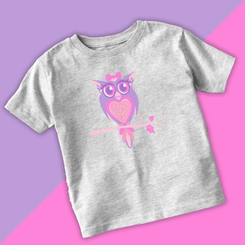 Cute girlie owl kids toddler t_shirt