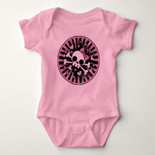 Cute Girlie Skull and Crossbones Baby Bodysuit