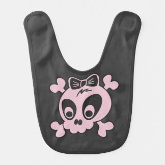 Cute Girlie Skull Baby Bib
