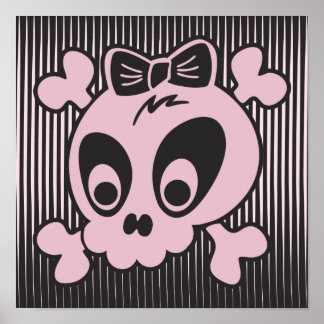 Cute Girlie Skull Poster