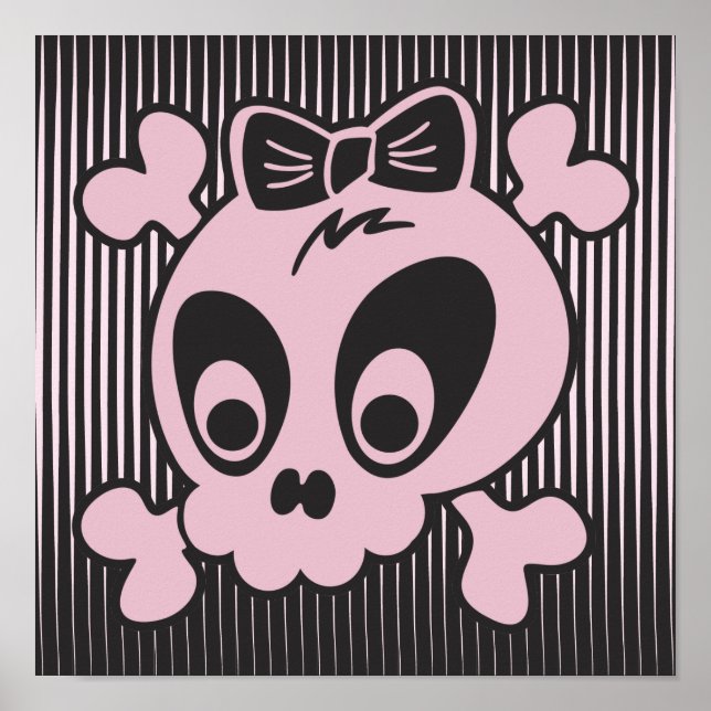 Cute Girlie Skull Poster (Front)