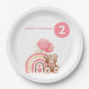 Cute Girls 2nd Birthday Party Paper Plates