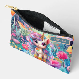 Cute girls add name fantasy unicorn accessory pouch