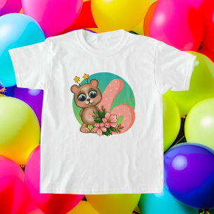 cute girls age six Birthday bear T-Shirt 