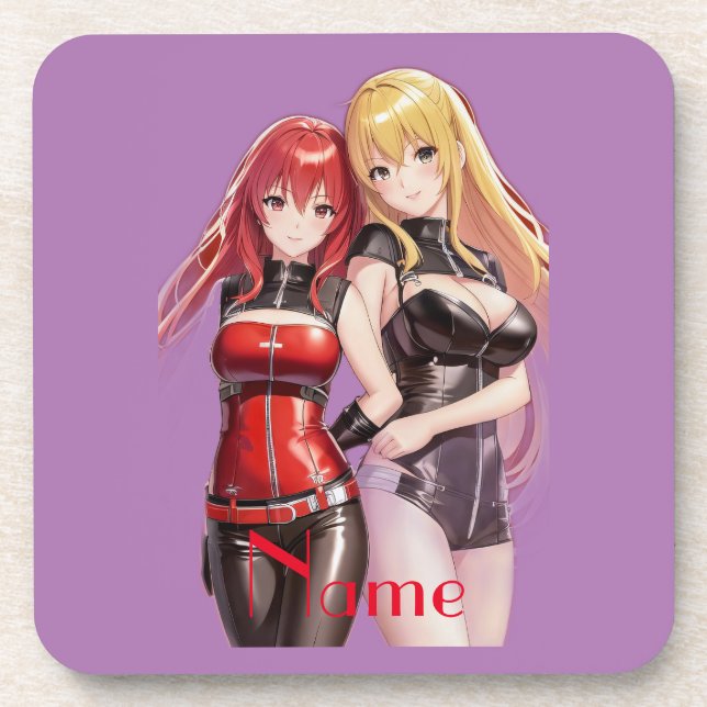 Cute Girls Anime Thunder_Cove Beverage Coaster (Front)