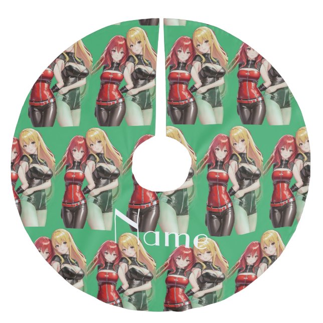 Cute Girls Anime Thunder_Cove  Brushed Polyester Tree Skirt (Front)