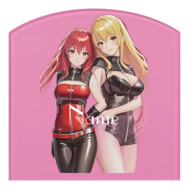 Cute Girls Anime Thunder_Cove Door Sign (Contour Front)