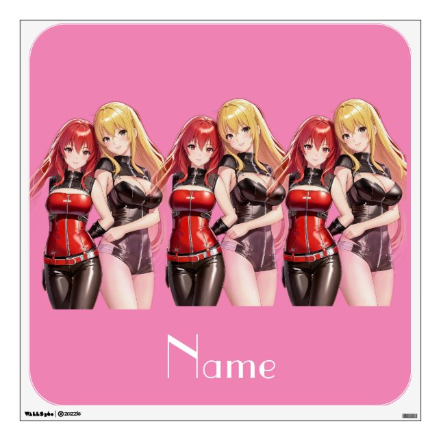 Cute Girls Anime Thunder_Cove Wall Decal (Front)