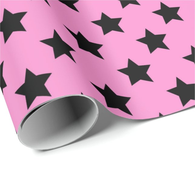 Cute girls baby shower star pattern wrapping paper (Roll Corner)
