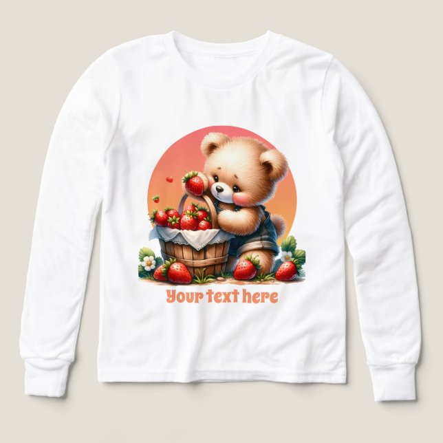 Cute girls bear lovers customizable Tri-Blend shirts (Design Front)