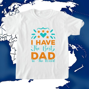 Cute Girls Best Dad World Word Art T-shirt by DoodlesHolidayGifts at Zazzle