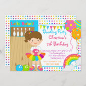 Cute Girls Bowling Birthday Party Invitation (Front/Back)