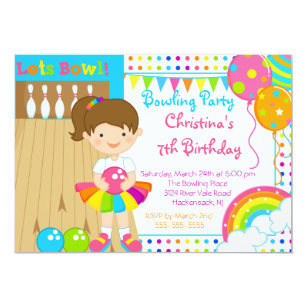 bowling party blank invitations