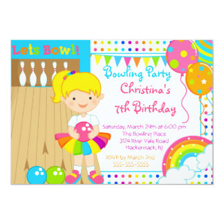 bowling bday party invitations