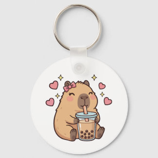 Cute Girls Capybara Ramen Kawaii Tea Kawaii Capy  Keychain