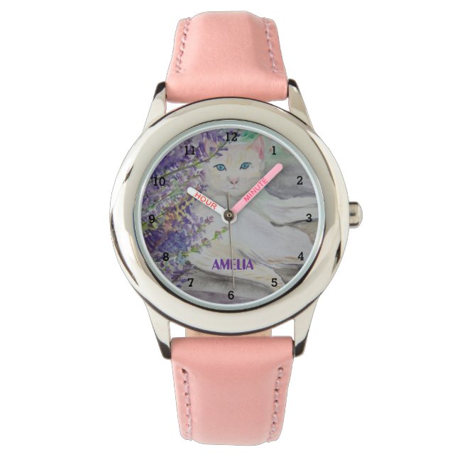 Cute Girls Cat Animal Kids Kitty Kitten Watch (Front)