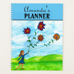 Cute Girls Colorful Floral Planner