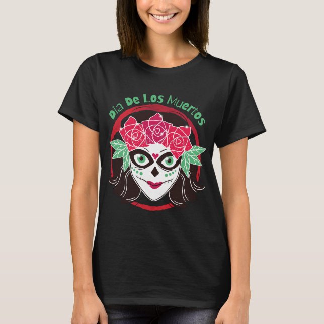 Cute Girls Dia De Los Muertos. Day of the Dead. T-Shirt (Front)