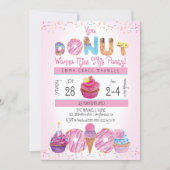 Cute Girls Donuts | Cupcakes 1st Birthday Party Invitation (Front)