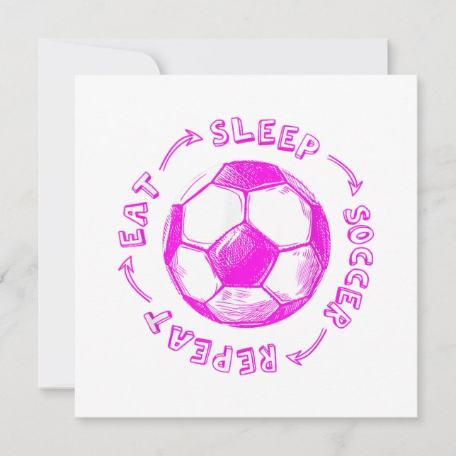 Cute Girls Eat Sleep Soccer Repeat - Youth Player  (Front)