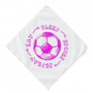 Cute Girls Eat Sleep Soccer Repeat - Youth Player Bandana