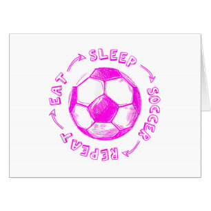Cute Girls Eat Sleep Soccer Repeat - Youth Player  Card