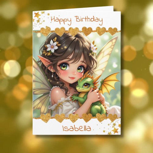 Cute Girl's Fairy and Dragon Themed Birthday