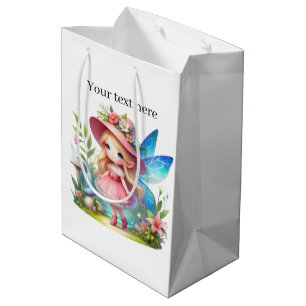 Cute girls fairy lovers customizable medium gift bag