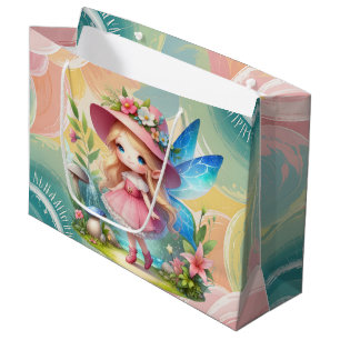 Cute girls fairy lovers large gift bag