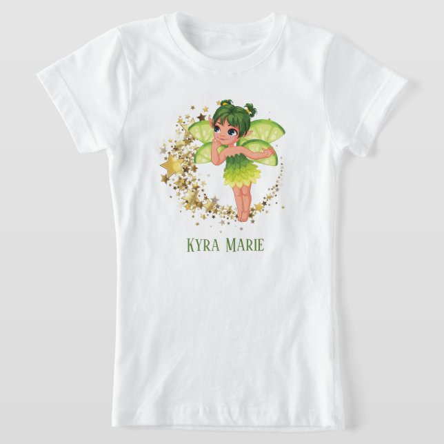 cute girls fantasy fairy add name T-Shirt (Laydown)