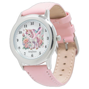 Cute girls fantasy unicorn add name watch