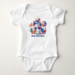 Cute girls Fantasy unicorn add text  Baby Bodysuit