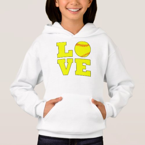 Cute Girls Fastpitch Softball Love Sweatshirt