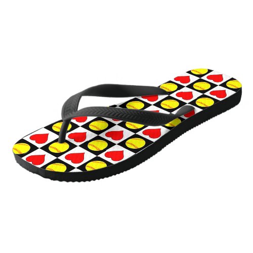 Cute Girls Fastpitch Softball Player Flip Flops