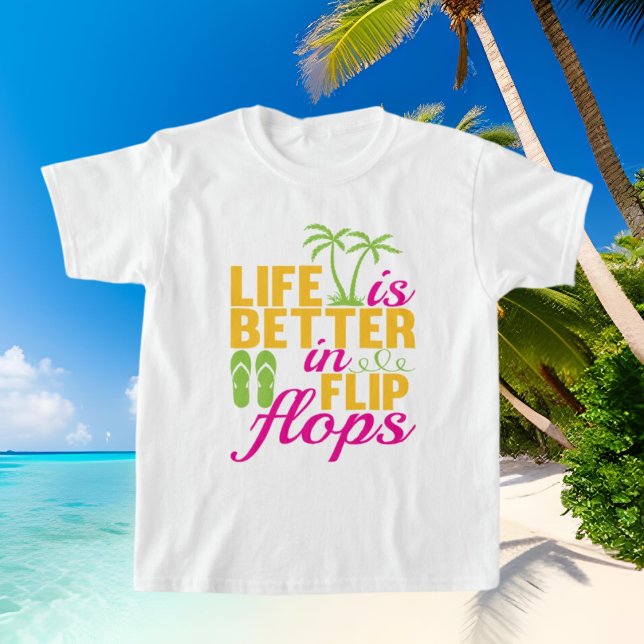 cute girls flip flop life word art T-Shirt (Creator Uploaded)