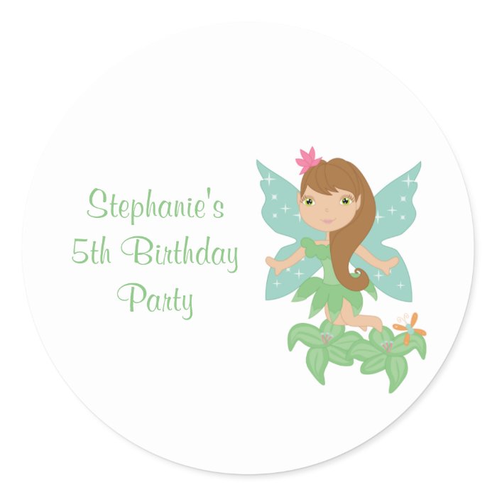 Cute girls flying fairy birthday party invitation