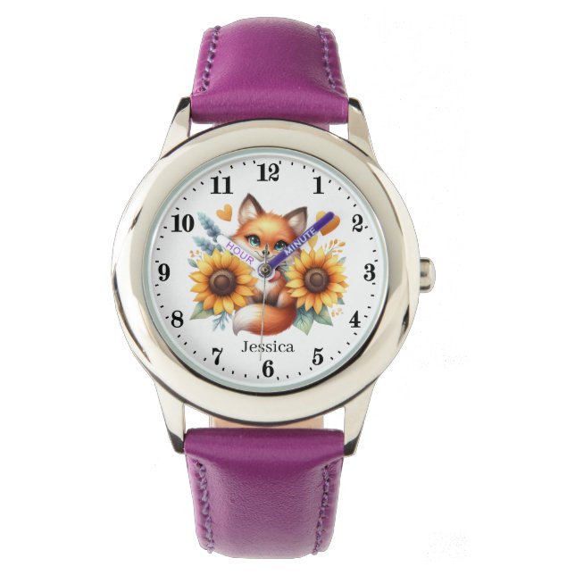 Cute girls fox lovers add name  watch (Front)