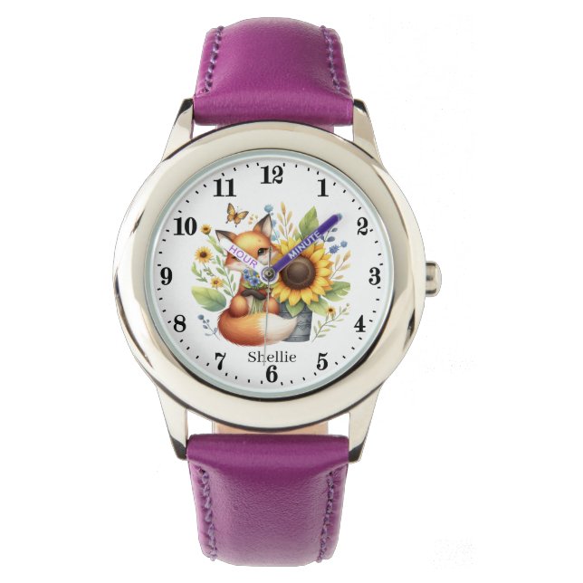 Cute girls fox lovers add name  watch (Front)