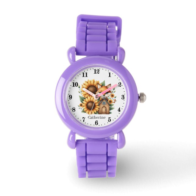 Cute girls fox lovers add name  watch (Front)