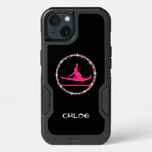 Cute Girls Gymnastics Black and Pink   iPhone 13 Case