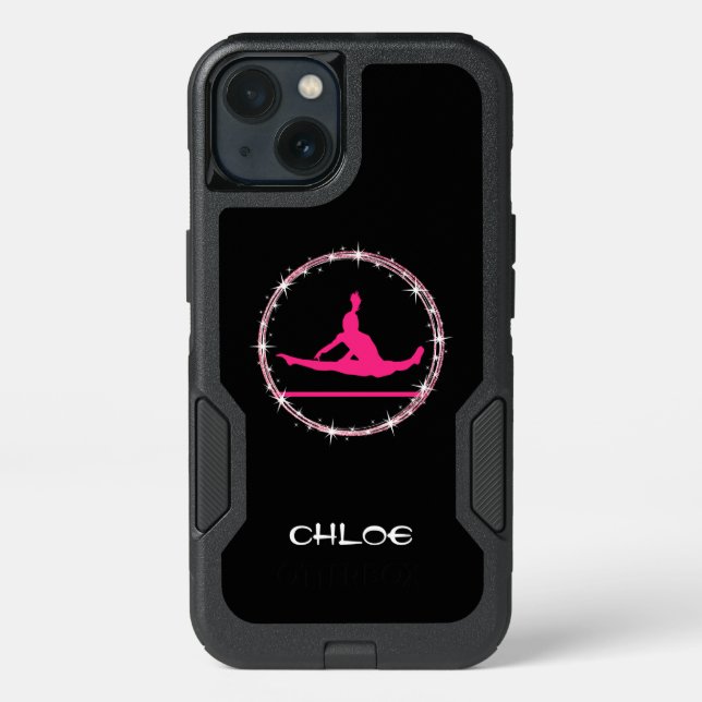 Cute Girls Gymnastics Black and Pink   Otterbox iPhone Case (Back)