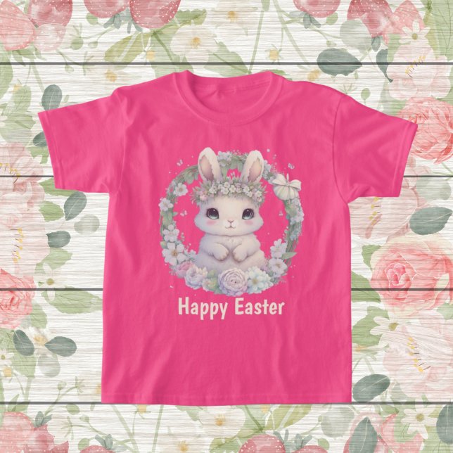 cute girls Happy Easter bunny T-Shirt (Creator Uploaded)