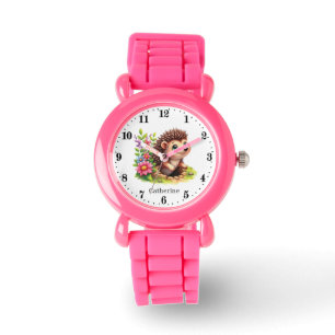 Cute girls hedgehog add name watch