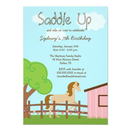 Pony Invitations Birthday Party 7