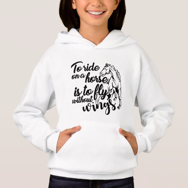 cute girls horse lovers word art hoodie (Front)
