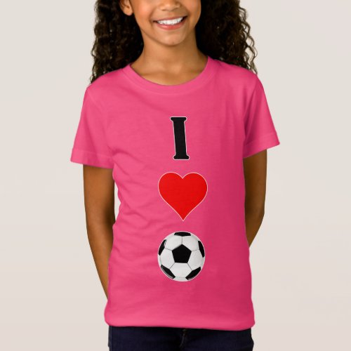 Cute Girls I HeartLove Soccer Player Practice T_Shirt