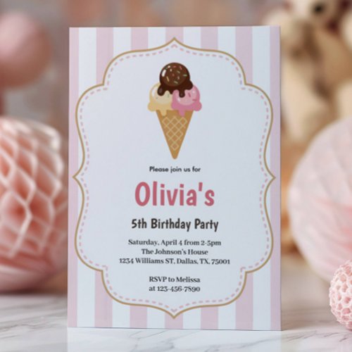 Cute Girls Ice Cream Birthday Party