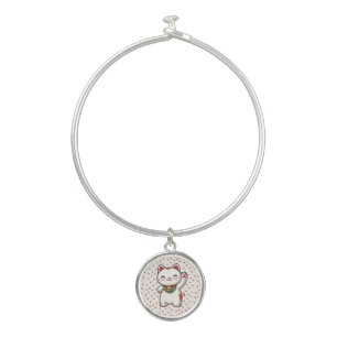 Cute Girls Japanese Lucky Cat Bangle Bracelet
