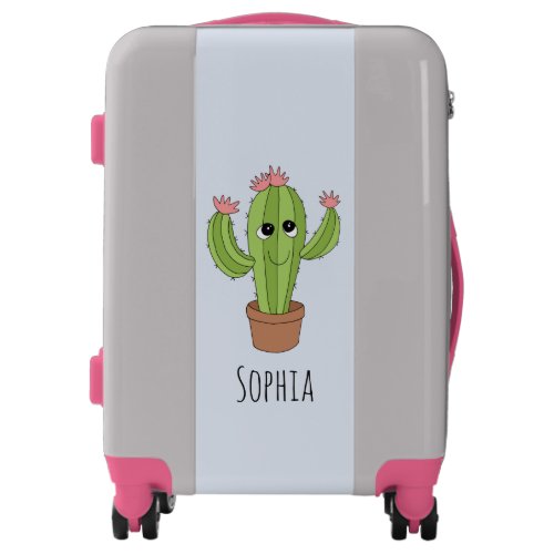 Cute Girls Kawaii Cactus Plant and Name Kids Luggage