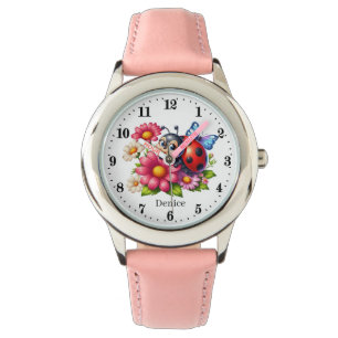 Cute girls ladybug lovers add name watch